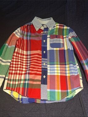 Polo by Ralph Lauren Multicolor Plaid Button-Down Shirt with Chambray Collar